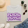 Peach Pepper Retro Logo T-Shirt | Funky 70s Bubble Graphic Tee