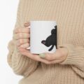10563193540051221544_2048.jpeg Black Cat Wine Mug | Funny Lazy Cat Ceramic Coffee Cup (11oz/15oz)