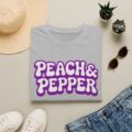 Peach Pepper Retro Logo T-Shirt | Funky 70s Bubble Graphic Tee
