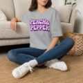 Peach Pepper Retro Logo T-Shirt | Funky 70s Bubble Graphic Tee