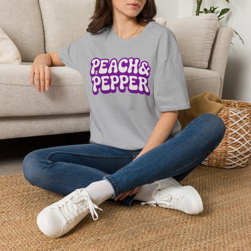 Peach Pepper Retro Logo T-Shirt | Funky 70s Bubble Graphic Tee