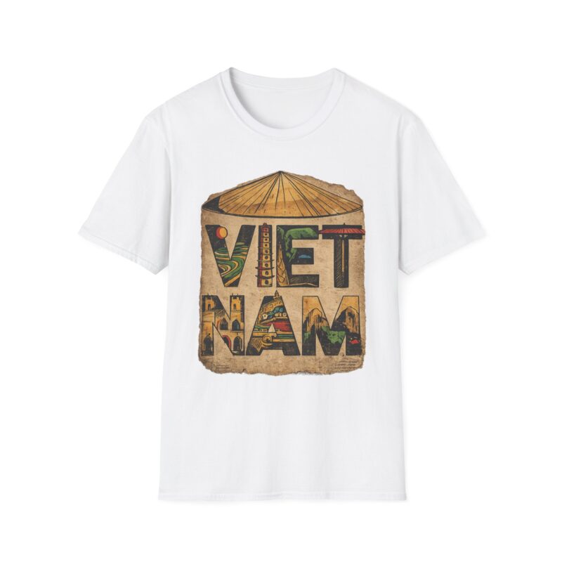 Vietnam Vintage Travel T-Shirt | Retro Conical Hat Graphic Tee for Men & Women