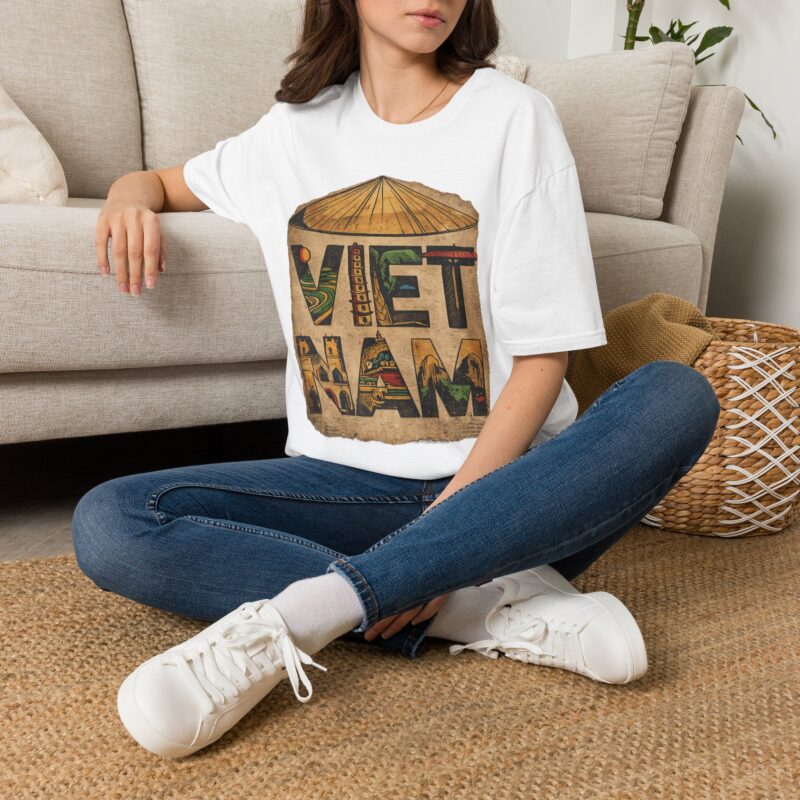 Vietnam Vintage Travel T-Shirt | Retro Conical Hat Graphic Tee for Men & Women