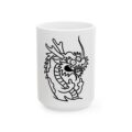 13462333510607511058_2048.jpeg Dragon Outline Ceramic Mug | Black Line Art Asian Dragon Coffee Cup (11oz & 15oz)