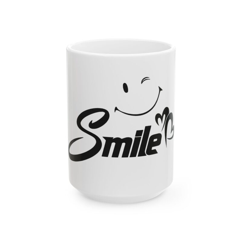 Smile Ceramic Mug — Winking Smiley Coffee Cup (11oz & 15oz)