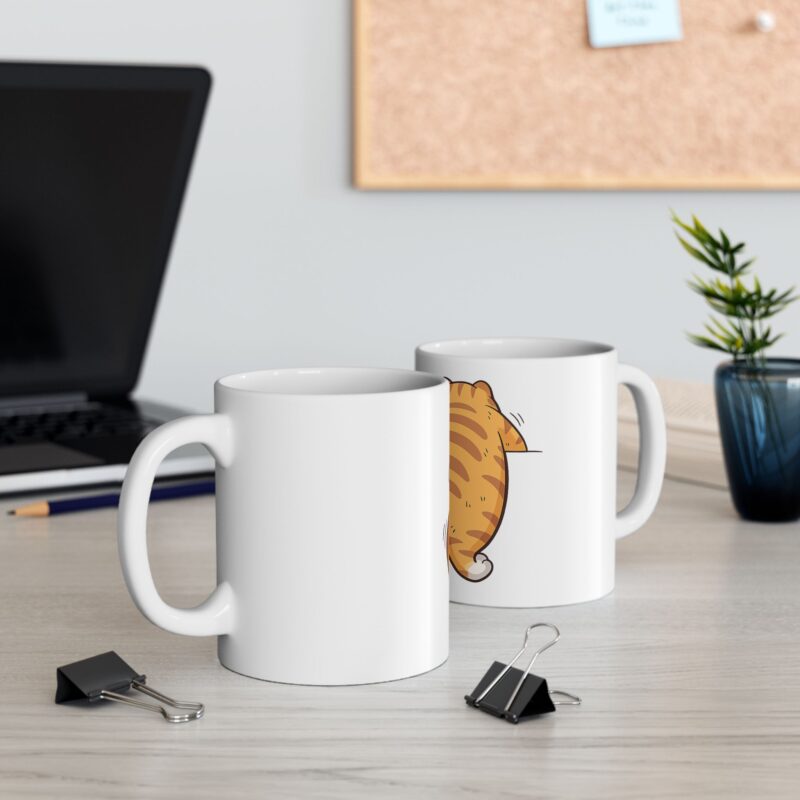 Cat Butt Ceramic Mug | Funny Orange Tabby Coffee Cup (11oz & 15oz)