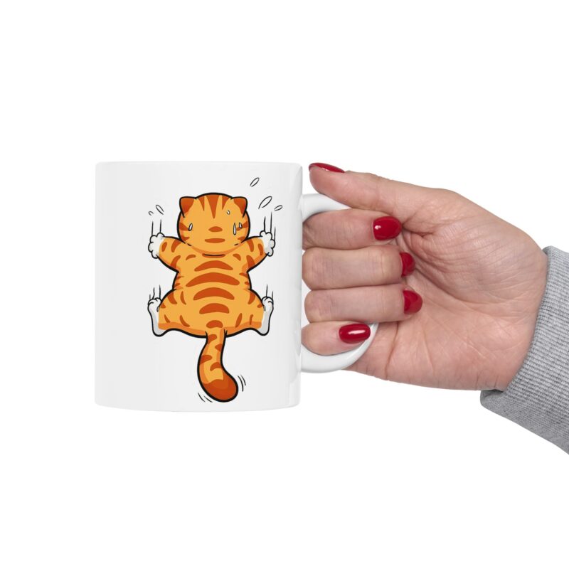 15054890619269569222_2048.jpeg Funny Cat Stretching Ceramic Mug | Cute Cat Coffee Cup (11oz & 15oz)