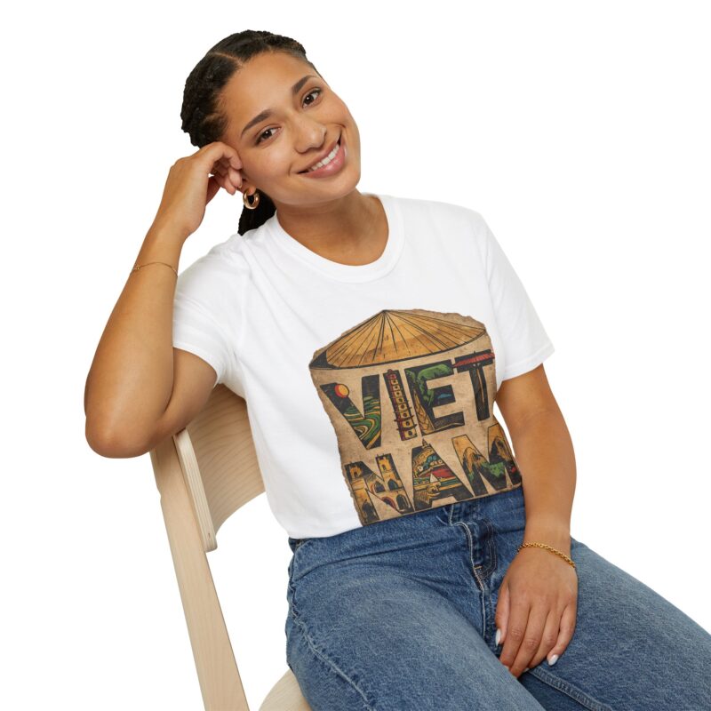 Vietnam Vintage Travel T-Shirt | Retro Conical Hat Graphic Tee for Men & Women
