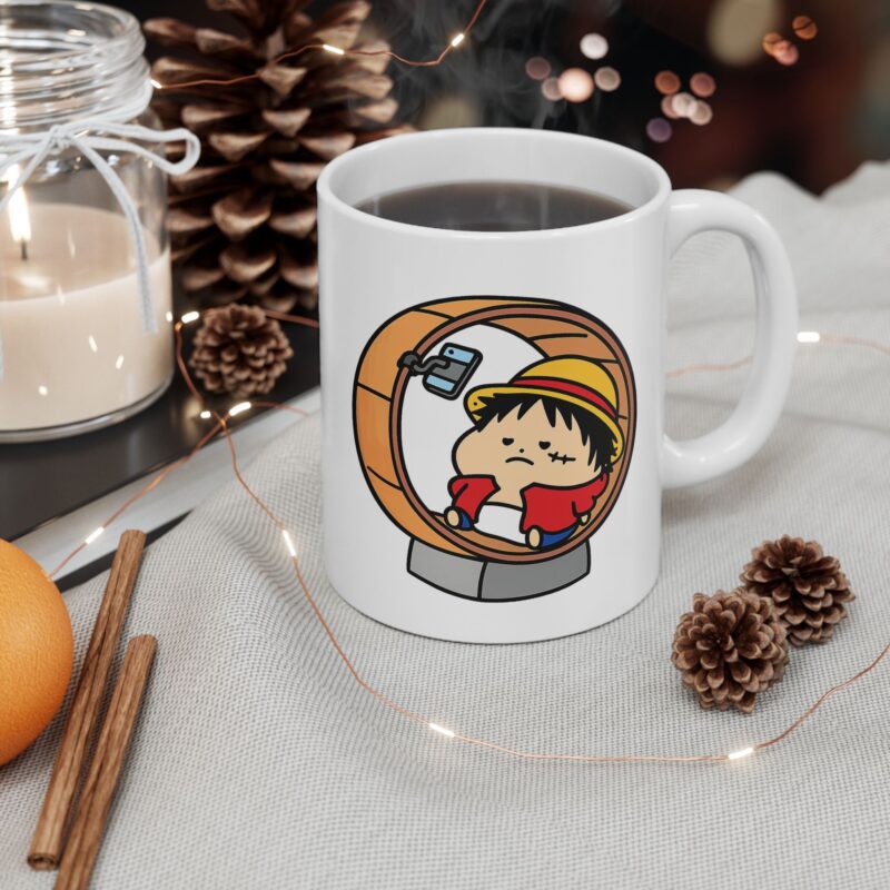 Cute Girl in Pumpkin Costume Mug | Halloween Ceramic Coffee Cup (11oz & 15oz)