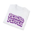 Peach Pepper Retro Logo T-Shirt | Funky 70s Bubble Graphic Tee