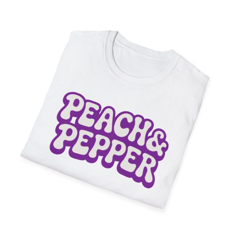 Peach Pepper Retro Logo T-Shirt | Funky 70s Bubble Graphic Tee