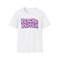 Peach Pepper Retro Logo T-Shirt | Funky 70s Bubble Graphic Tee