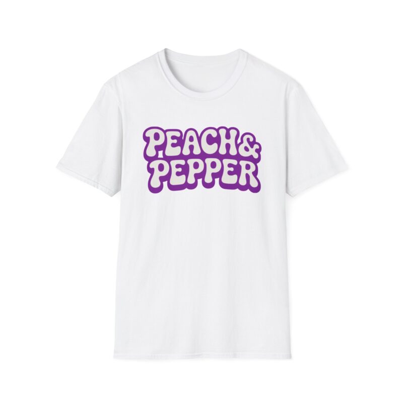 Peach Pepper Retro Logo T-Shirt | Funky 70s Bubble Graphic Tee