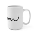 Cute Minimalist Meow Cat Coffee Mug | 15oz Ceramic Cat Lover Mug