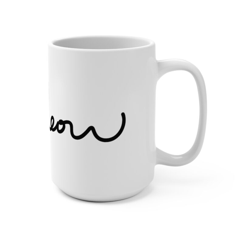 Cute Minimalist Meow Cat Coffee Mug | 15oz Ceramic Cat Lover Mug