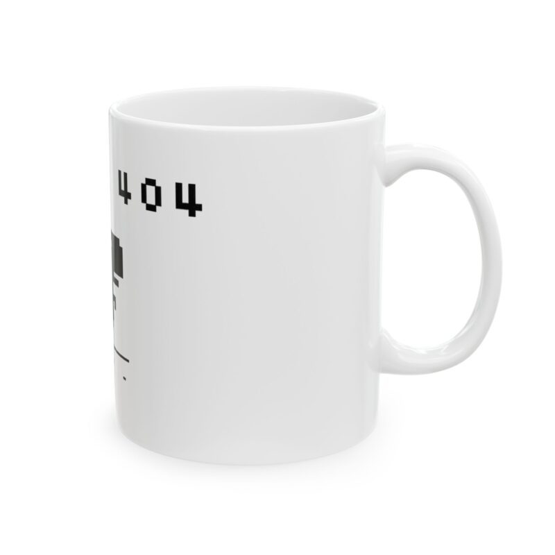 Error 404 Dinosaur Mug | Retro Pixel Dino Ceramic Coffee Cup (11oz & 15oz)