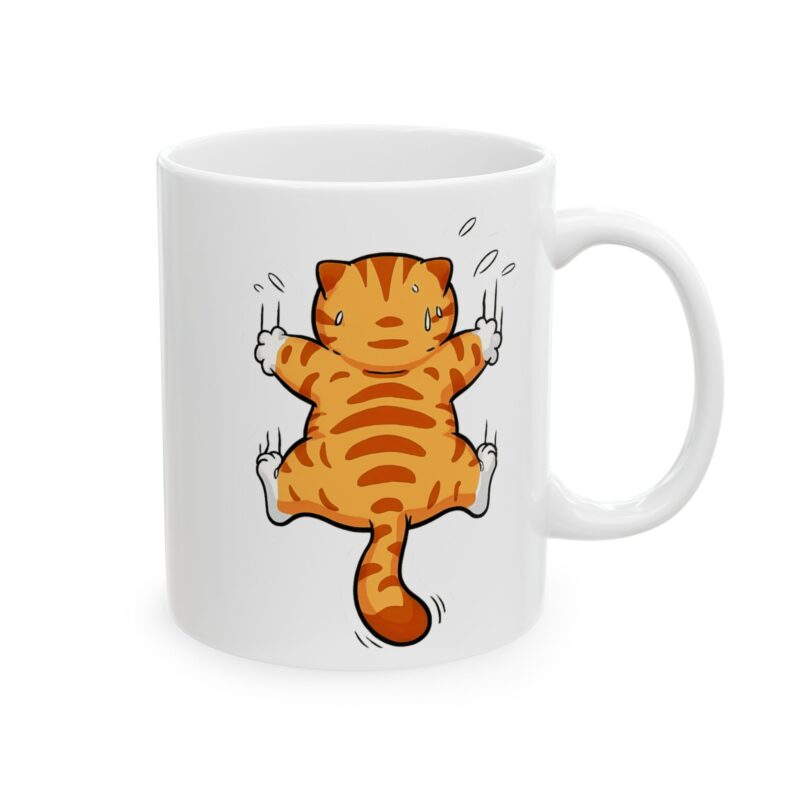16740969792173082662_2048.jpeg Funny Cat Stretching Ceramic Mug | Cute Cat Coffee Cup (11oz & 15oz)