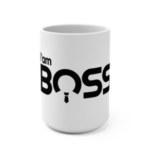Boss Coffee Mug with "I'm Boss" design on a premium 15oz ceramic mug for managers and entrepreneurs