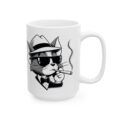 17164031468334086745_2048.jpeg Smoky Fox Ceramic Mug | Retro Fox Illustration Coffee Cup (11oz & 15oz)