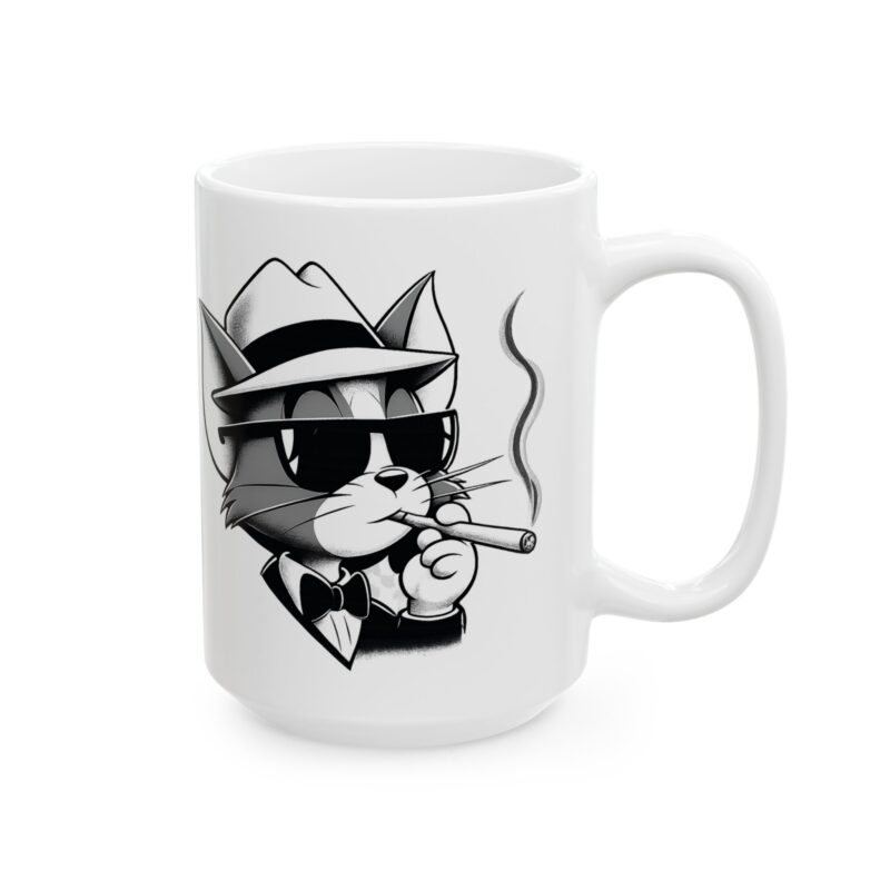 17164031468334086745_2048.jpeg Smoky Fox Ceramic Mug | Retro Fox Illustration Coffee Cup (11oz & 15oz)