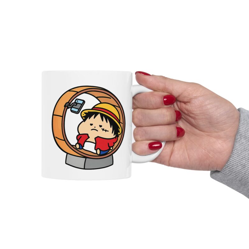Cute Girl in Pumpkin Costume Mug | Halloween Ceramic Coffee Cup (11oz & 15oz)