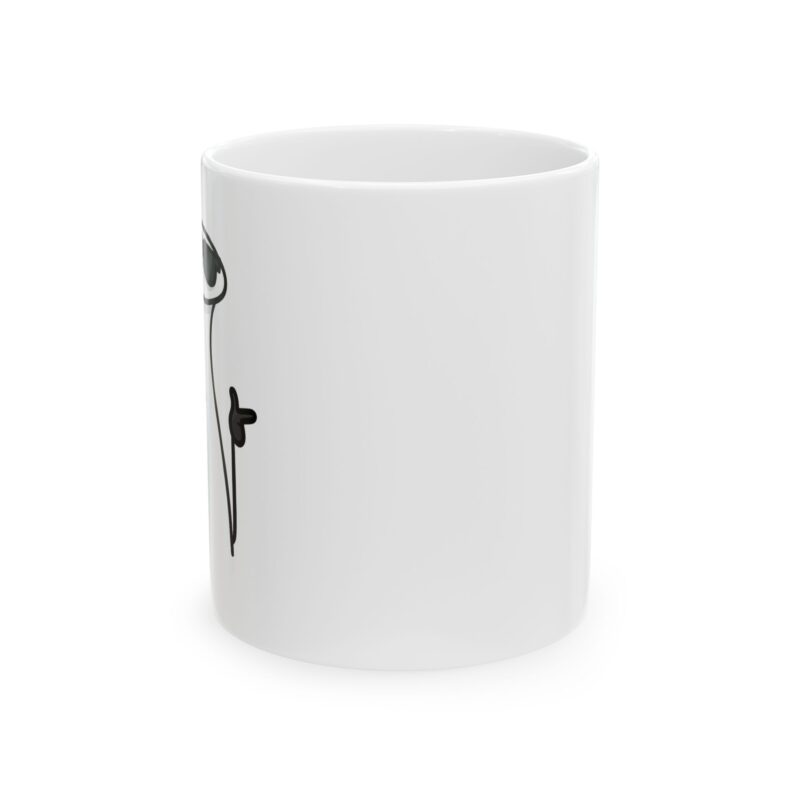 Funny Stick Figure Ceramic Mug | Minimalist Black Line Art Coffee Cup (11oz & 15oz)