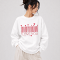 I Love You Graphic Sweatshirt | Heart Barcode Love Crewneck for Couples