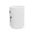 Funny Stick Figure Ceramic Mug | Minimalist Black Line Art Coffee Cup (11oz & 15oz)
