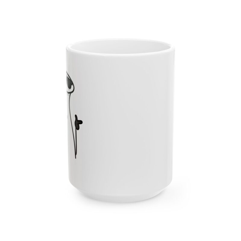 Funny Stick Figure Ceramic Mug | Minimalist Black Line Art Coffee Cup (11oz & 15oz)