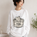 29 Emotionally in an Onsen Cat Graphic Sweatshirt