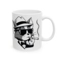 2960494414006437942_2048.jpeg Smoky Fox Ceramic Mug | Retro Fox Illustration Coffee Cup (11oz & 15oz)