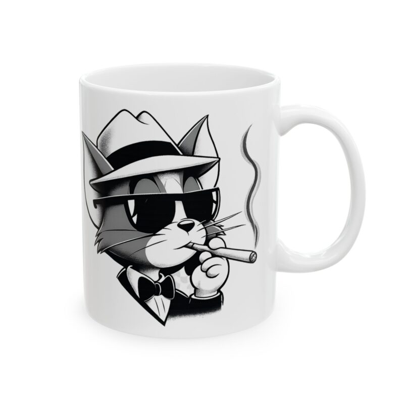 2960494414006437942_2048.jpeg Smoky Fox Ceramic Mug | Retro Fox Illustration Coffee Cup (11oz & 15oz)
