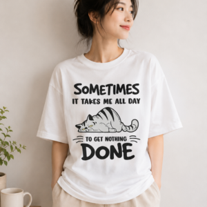 Sometimes It Takes Me All Day to Get Nothing Done Cat T-Shirt
