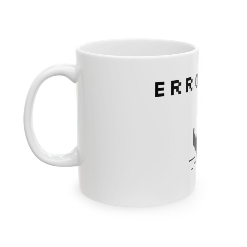 Error 404 Dinosaur Mug | Retro Pixel Dino Ceramic Coffee Cup (11oz & 15oz)