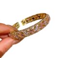 Luxury Vintage Rhinestone Zircon Bangle | Elegant French Style Bracelet for Women