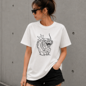 Minimalist Chinese Dragon Graphic T-Shirt