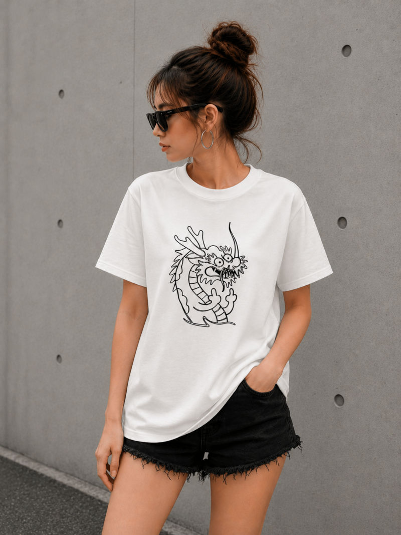 38 Minimalist Chinese Dragon Graphic T-Shirt