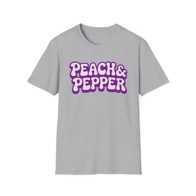 Peach Pepper Retro Logo T-Shirt | Funky 70s Bubble Graphic Tee