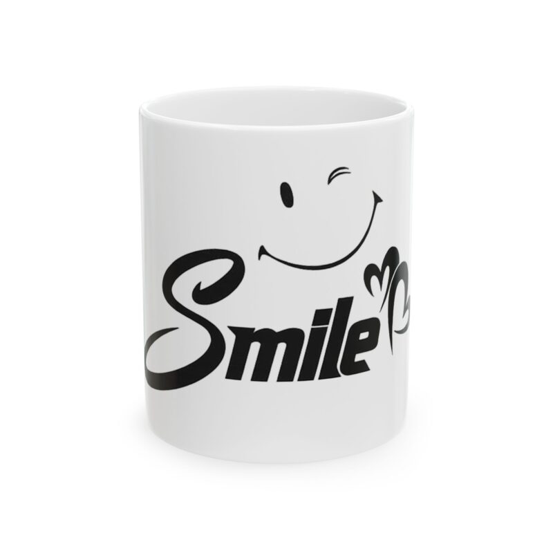 Smile Ceramic Mug — Winking Smiley Coffee Cup (11oz & 15oz)