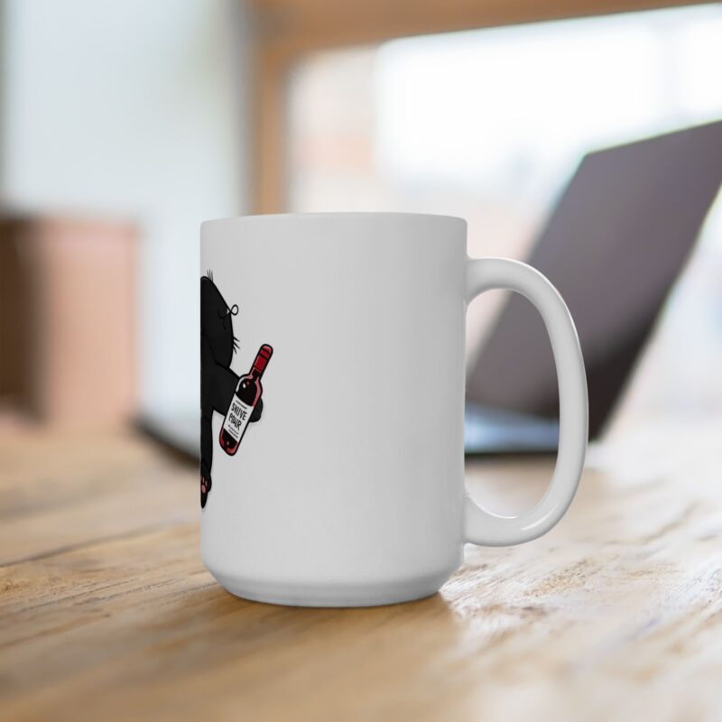 4980260285059088556_2048.jpeg Black Cat Wine Mug | Funny Lazy Cat Ceramic Coffee Cup (11oz/15oz)