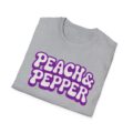 Peach Pepper Retro Logo T-Shirt | Funky 70s Bubble Graphic Tee