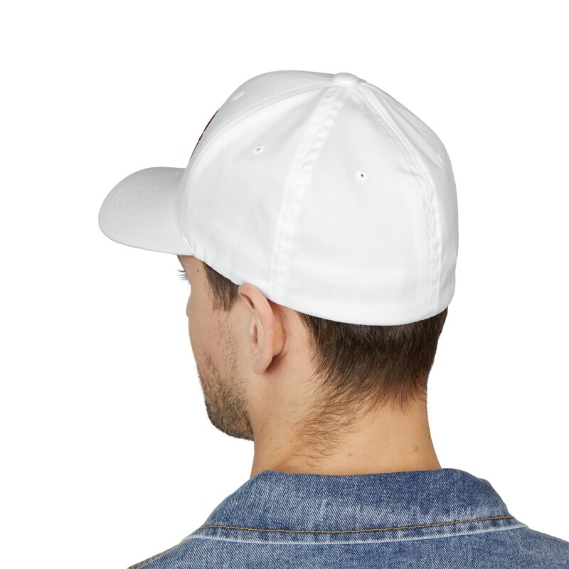 Embroidered 'Crimson Heart' Cap — Gothic Script Baseball Hat