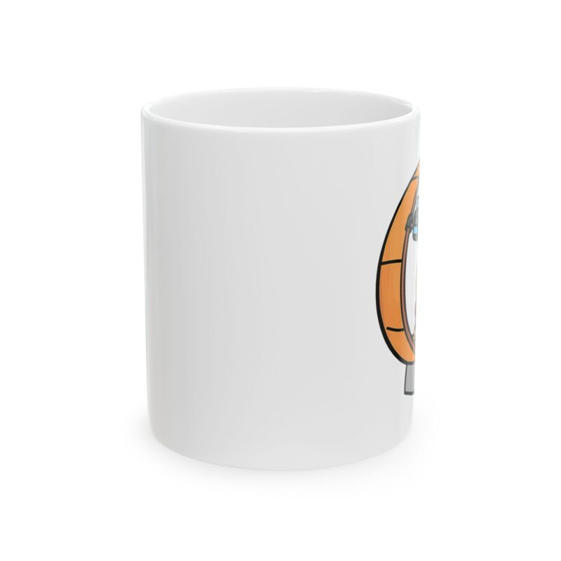Cute Girl in Pumpkin Costume Mug | Halloween Ceramic Coffee Cup (11oz & 15oz)