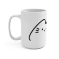Cute Minimalist Meow Cat Coffee Mug | 15oz Ceramic Cat Lover Mug