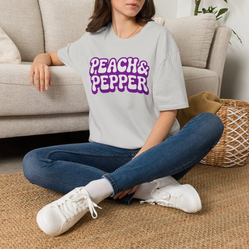 Peach Pepper Retro Logo T-Shirt | Funky 70s Bubble Graphic Tee
