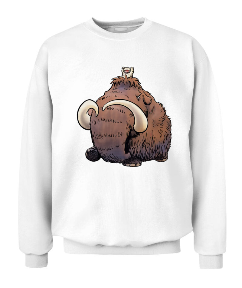 Cute Mammoth Sweatshirt featuring an adorable cartoon mammoth graphic on a premium unisex crewneck sweatshirt
