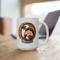 Cute Girl in Pumpkin Costume Mug | Halloween Ceramic Coffee Cup (11oz & 15oz)