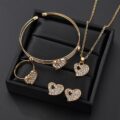 Love Jewelry Set featuring an elegant matching necklace gift set for anniversaries, Valentine's Day, weddings, and everyday wear