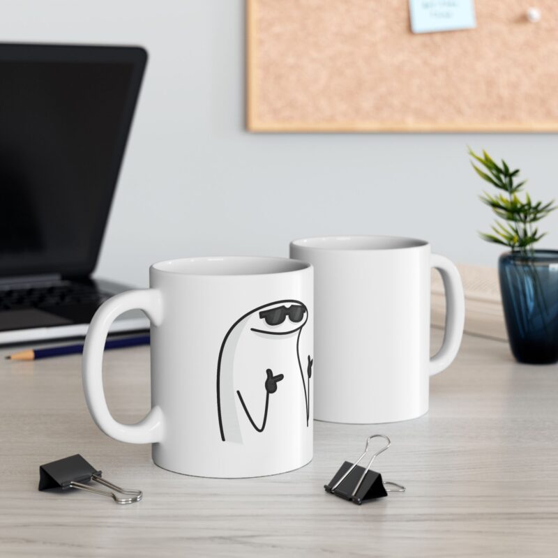 Funny Stick Figure Ceramic Mug | Minimalist Black Line Art Coffee Cup (11oz & 15oz)