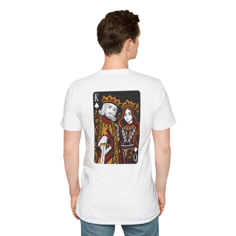 9457982424472271041_2048.jpeg King & Queen Playing Card Graphic T-Shirt | Vintage Poker Card Couple Unisex Tee